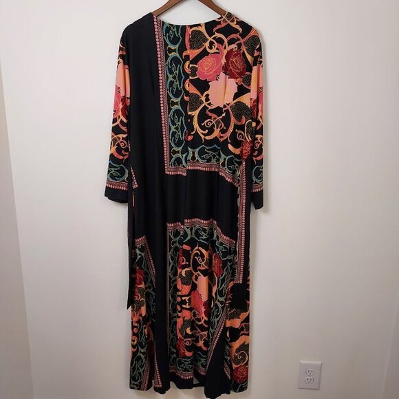 Reborn Plus Size 2X Boho Button Down Maxi Dress - Picture 4 of 11